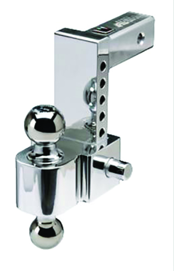 FASTWAY BALL MOUNT, 10" ADJUSTABLE PIN STYLE ALUMINUM, 2" & 2-5/16" CHROME BALLS