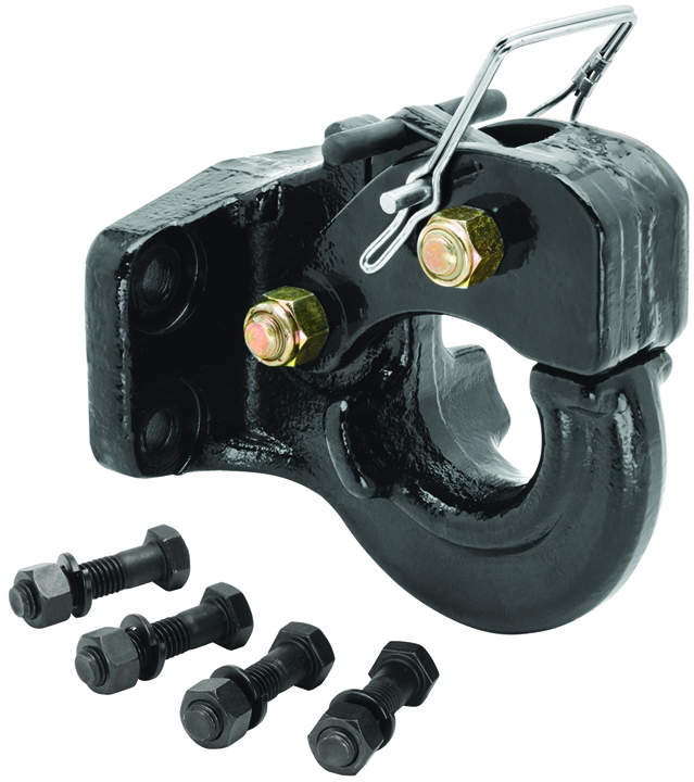 15 Ton Regular Pintle Hook (inc. Grade 8 Hardware) Rating 30,000 Lbs. (gtw), 6,000 Lbs. (vl), Black