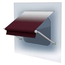 60 Standard Window Awning Roller, Burgundy Fade, White Wg