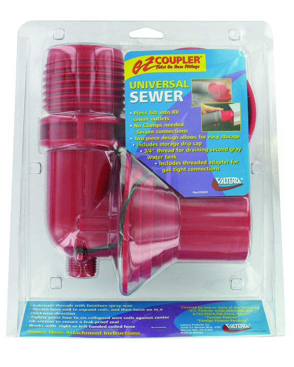 EZ Coupler 90° Sewer Adapter And Thread Attachment, Red, Carded - Image 3