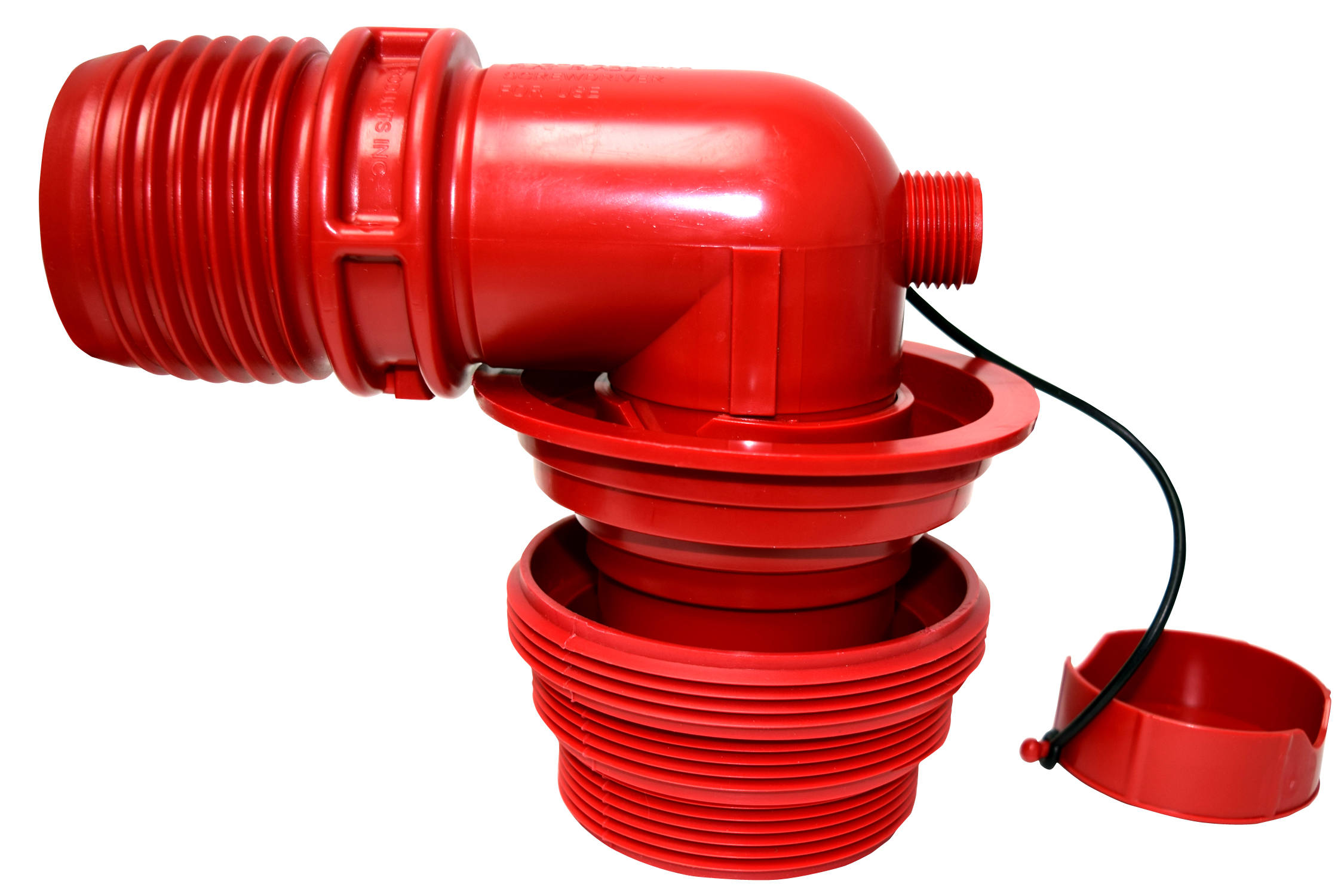 EZ Coupler 90° Sewer Adapter And Thread Attachment, Red, Carded - Image 2