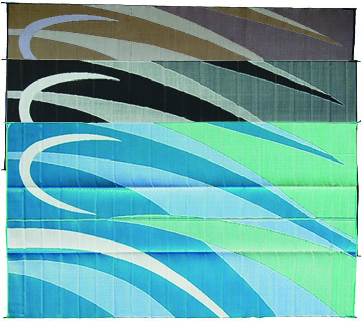 8' x 20' Black/Silver/White Graphic Mat, Reversible