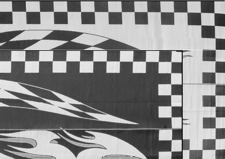 8' x 20' Checker Flag Patio Mat, Black On White, Reversible